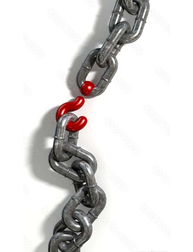 A chain with a broken link

Description automatically generated