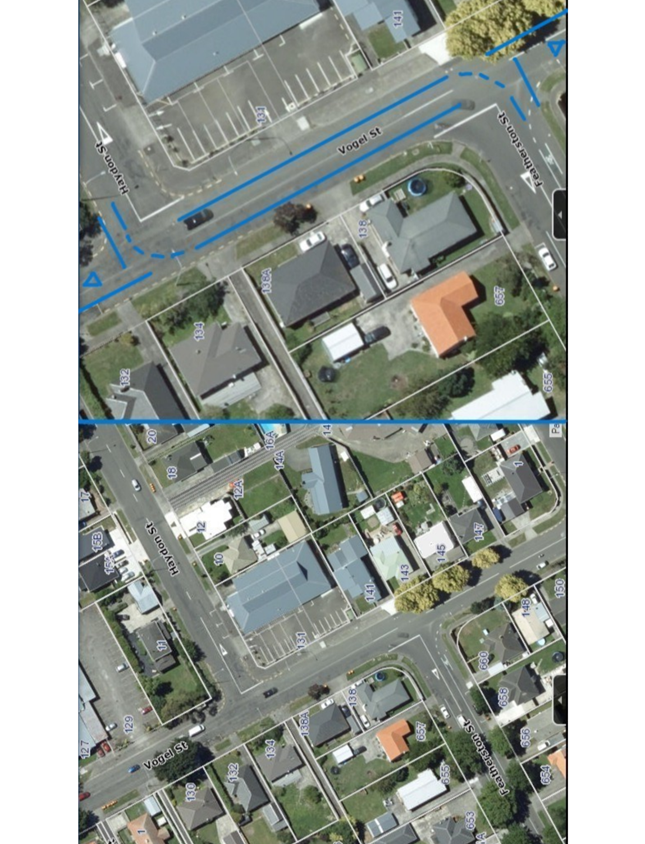 A screenshot of a satellite image of a neighborhood

Description automatically generated